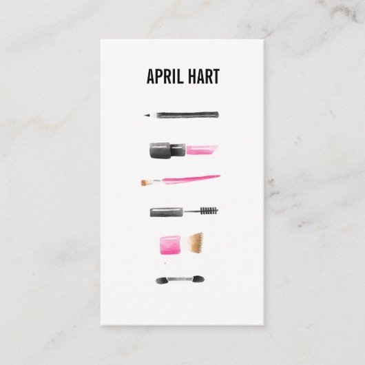 Watercolor Makeup Artist Business Cards Visitenkarte (Vorderseite)