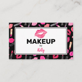 Watercolor Makeup Artist Glam Gold Pink Business C Visitenkarte