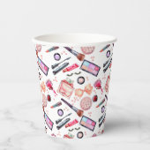Watercolor-Makeup-Muster Pappbecher (Vorderseite)
