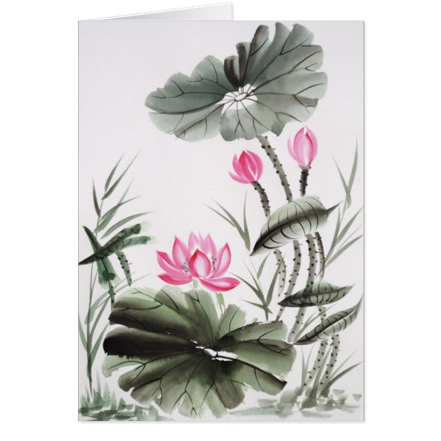 Watercolor-Malerei der Lotos-Blume (Vorne)