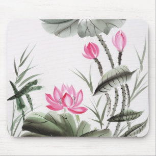 Watercolor-Malerei der Lotos-Blume Mousepad