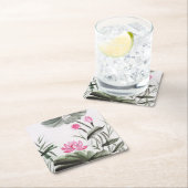 Watercolor-Malerei der Lotos-Blume Rechteckiger Pappuntersetzer (Vor Ort)