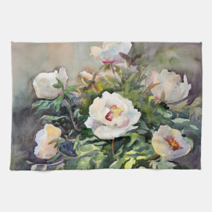 Watercolor-Malerei der schönen Blumen Küchentuch