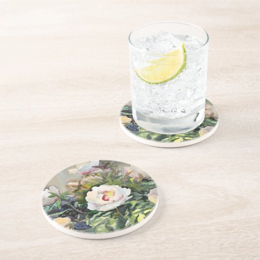 Watercolor-Malerei der schönen Blumen Untersetzer (Seite)