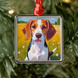 Watercolor-Malerei von Beagle-Hund Haustier Ornament Aus Metall