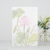 Watercolor-Malerei von Lotos-Blume 2 Briefpapier (Stehend Vorderseite)