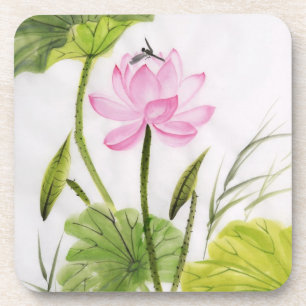 Watercolor-Malerei von Lotos-Blume 2 Getränkeuntersetzer