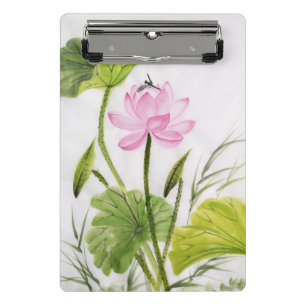 Watercolor-Malerei von Lotos-Blume 2 Mini Klemmbrett