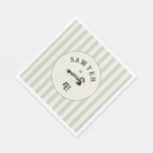 Watercolor Mallard Duck with Name and Age Serviette (Ecke)