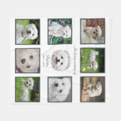 Watercolor Maltese and Floral Wreath Memorial Fleecedecke (Vorderseite (Horizontal))