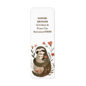 Watercolor Mama Sloth & Baby Niedliche Rücksendead (Vorne)