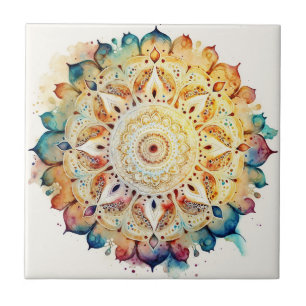 Watercolor Mandala Fliese