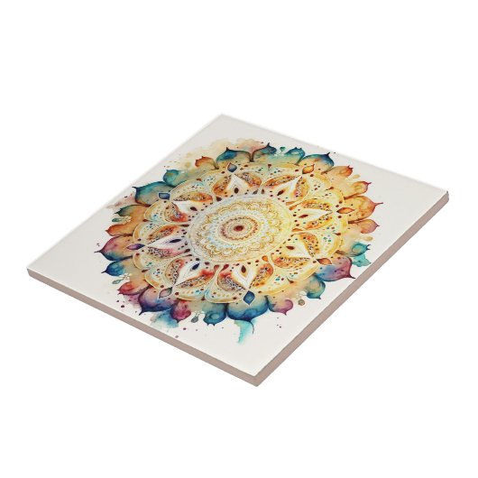 Watercolor Mandala Fliese (Seite)