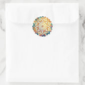 Watercolor Mandala Runder Aufkleber (Tasche)
