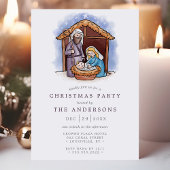 Watercolor Manger Nativity Scene Weihnachtsfest Pa Einladung