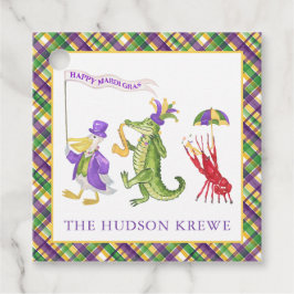 Watercolor Mardi Gras Animal Parade Party Geschenkanhänger