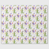 Watercolor Mardi Gras Animal Parade Party Geschenkpapier (Flach)