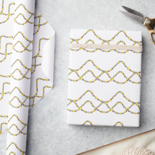 Watercolor Mardi Gras Beads Geschenkpapier