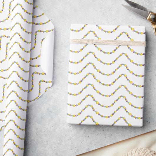 Watercolor Mardi Gras Beads Geschenkpapier