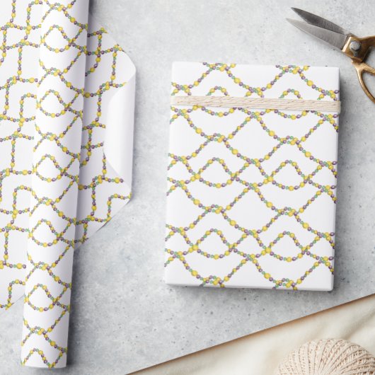 Watercolor Mardi Gras Beads Geschenkpapier