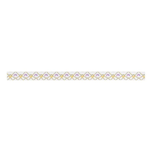 Watercolor Mardi Gras Beads Ripsband (Vorderseite)
