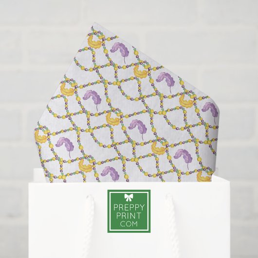 Watercolor Mardi Gras Beads Seidenpapier