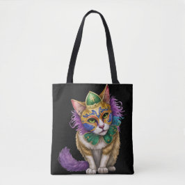 WATERCOLOR MARDI GRAS CAT TASCHE