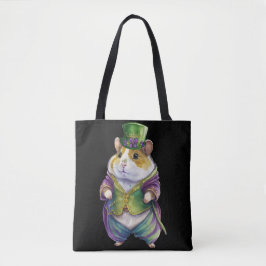 WATERCOLOR MARDI GRAS HAMSTER MIT HUT TASCHE