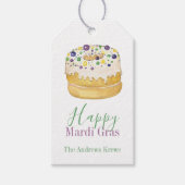 Watercolor Mardi Gras King Cake Geschenkanhänger (Vorderseite)