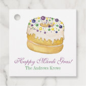 Watercolor Mardi Gras King Cake Geschenkanhänger (Vorderseite)