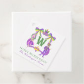 Watercolor Mardi Gras Monogram Crest Geschenkanhänger (Beispiel)