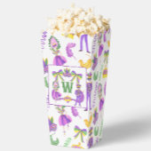 Watercolor Mardi Gras Monogram Crest Geschenkschachtel