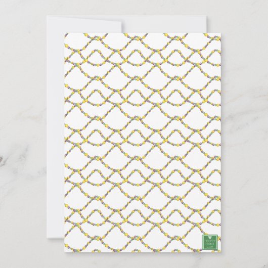 Watercolor Mardi Gras Monogram Crest Party Einladung (Rückseite)