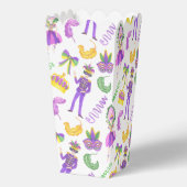 Watercolor Mardi Gras Monogramm-Wappen Geschenkschachtel (Rückseite)