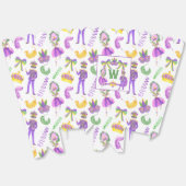 Watercolor Mardi Gras Monogramm-Wappen Geschenkschachtel (Ungeklappt)