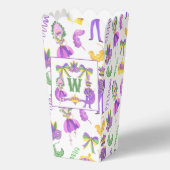 Watercolor Mardi Gras Monogramm-Wappen Geschenkschachtel (Vorderseite)