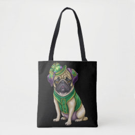 WATERCOLOR MARDI GRAS MOPS DOG TASCHE