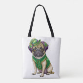 WATERCOLOR MARDI GRAS MOPS DOG TASCHE (Rückseite)