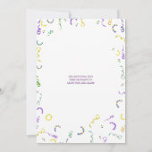 Watercolor Mardi Gras Objects Party Einladung (Rückseite)