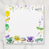 Watercolor Mardi Gras Objects Party Geschenkanhänger (Rückseite)