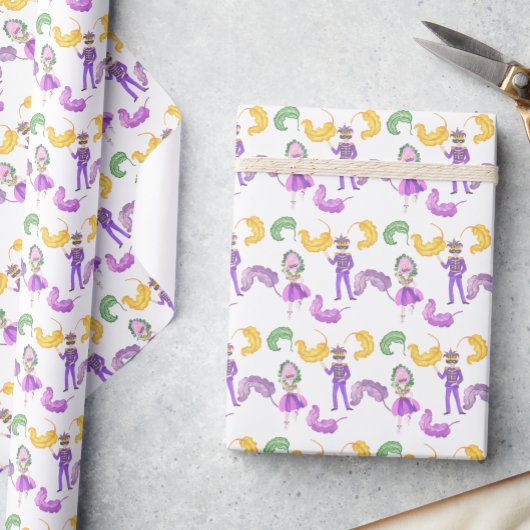 Watercolor Mardi Gras Party Geschenkpapier