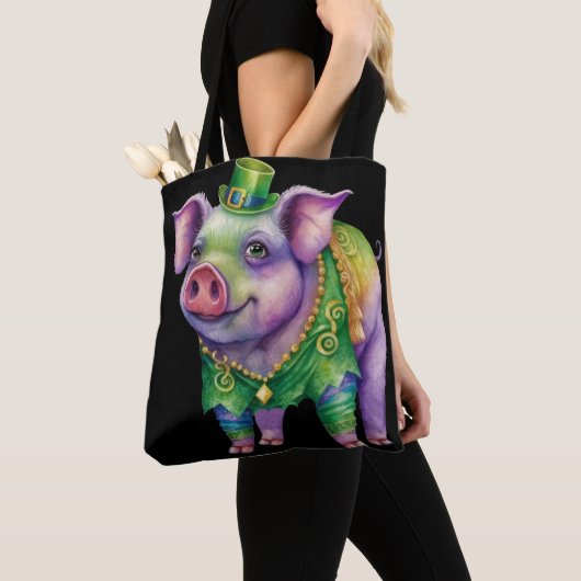WATERCOLOR MARDI GRAS PINK PIG TASCHE (Von Nahem)