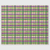 Watercolor Mardi Gras Plaid Geschenkpapier (Flach)