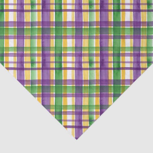 Watercolor Mardi Gras Plaid Seidenpapier (Ausschnitt)