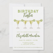 Watercolor Margarita Birthday Fiesta Birthday Einladung (Vorderseite)