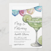 Watercolor Margarita Bridal Shower Einladung (Vorne/Hinten)
