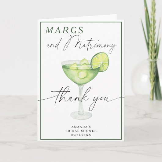 Watercolor Margarita Danke Brautparty (Vorderseite)