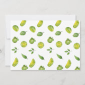 Watercolor Margarita Lime Bridal Shower Dankeskarte (Rückseite)