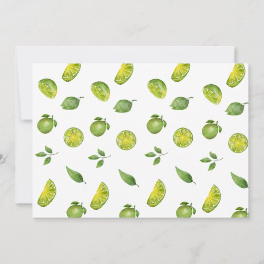 Watercolor Margarita Lime Bridal Shower Dankeskarte (Rückseite)