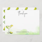Watercolor Margarita Lime Bridal Shower Dankeskarte (Vorne/Hinten)